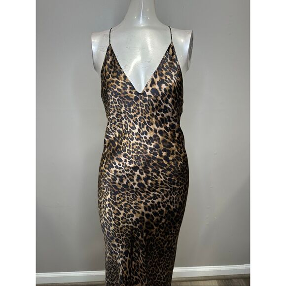 NILI LOTAN Ira leopard-print silk-charmeuse gown Size XS $1190 - Picture 6 of 12